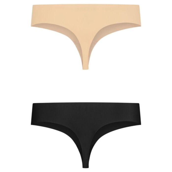 BYE-BRA - INVISIBLE THONG 2 PACK BEIGE & BLACK SIZE S BYE-BRA - INVISIBLE THONG 2 PACK BEIGE & BLACK SIZE S