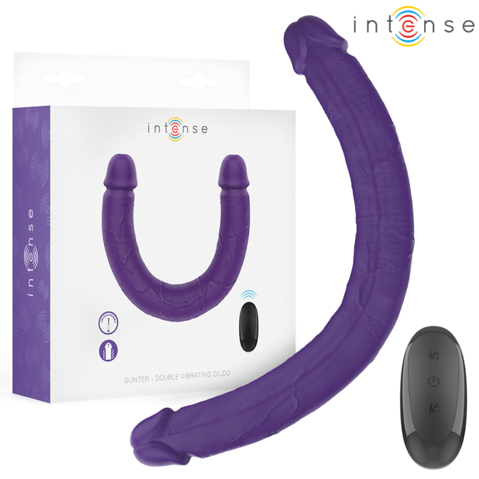 INTENSE - GUNTER DILDO DOUBLE VIBRATOR 40 CM PURPLE REMOTE CONTROL INTENSE - GUNTER DILDO DOUBLE VIBRATOR 40 CM PURPLE REMOTE CONTROL