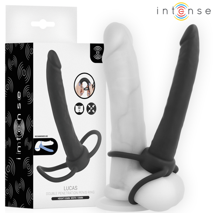 Anaalidildo INTENSE FOR HIM LUCAS penis- ja kivessormuksilla