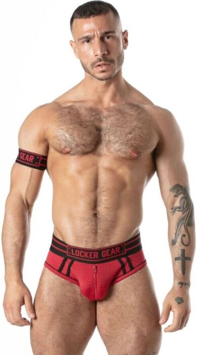 LOCKER GEAR SPORT MESH JOCK BRIEF RED S -jockstrap-alushousut