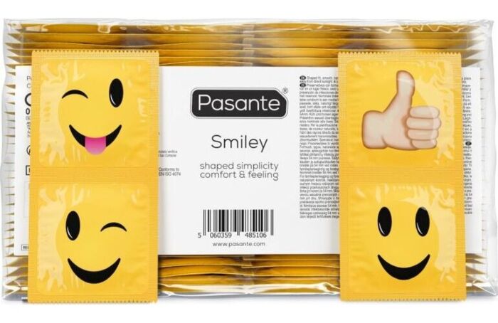 Kondomi Pasante Smiley 144 kpl hauskoilla kuvilla